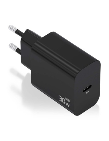 CARGADOR AISENS GAN 30W 1XUSB-C PD3.0 NEGRO