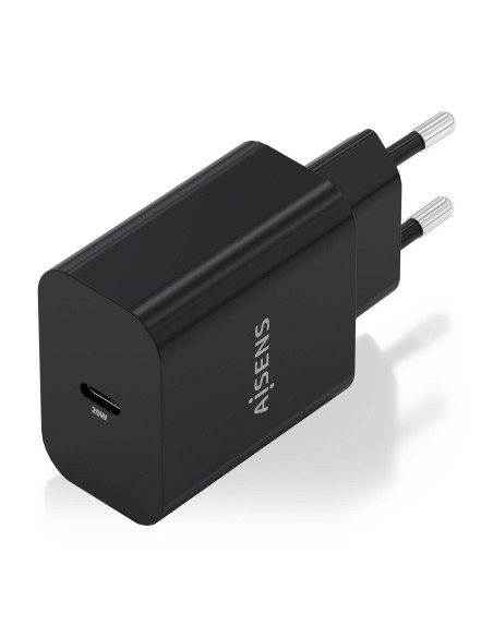 CARGADOR AISENS GAN 20W 1XUSB-C PD3.0 NEGRO