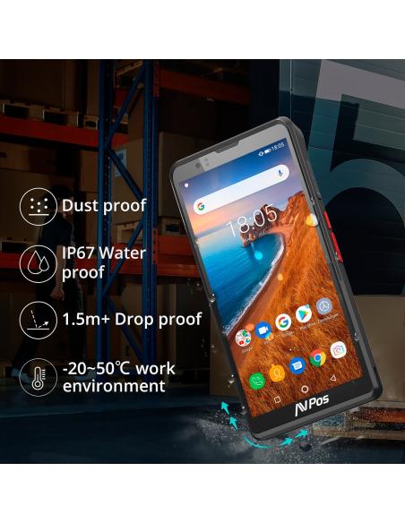 TPV PDA AVPOS DC60 6 OCTACORE 4GB 64GB WIFI BT NFC 4G 2D 5000MAH FUNDA AVP-DC60