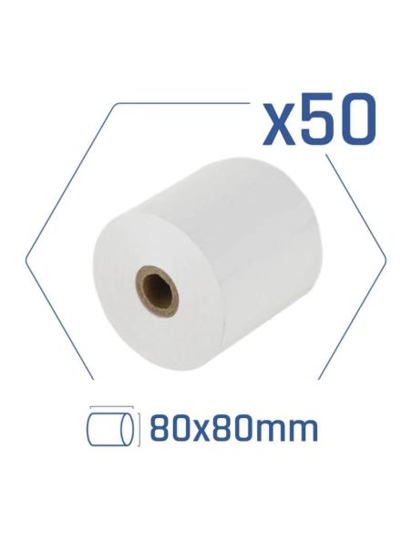 iggual Caja 50 rollos papel térmico 80x80x13 mm