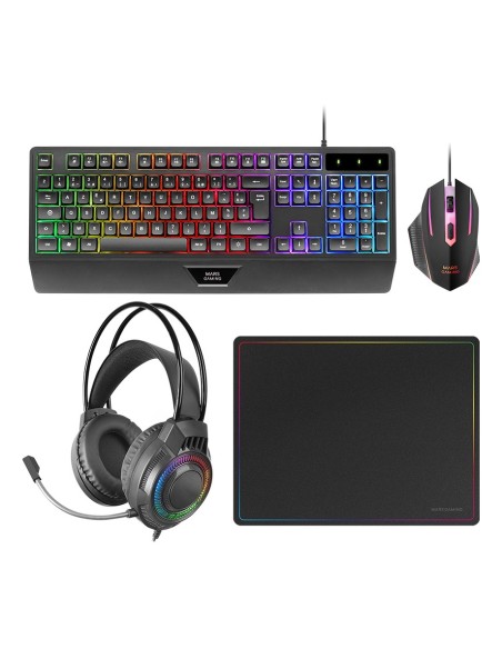 MARS GAMING TECLADO+RATON+ALFOMBRILLA+AURICULAR