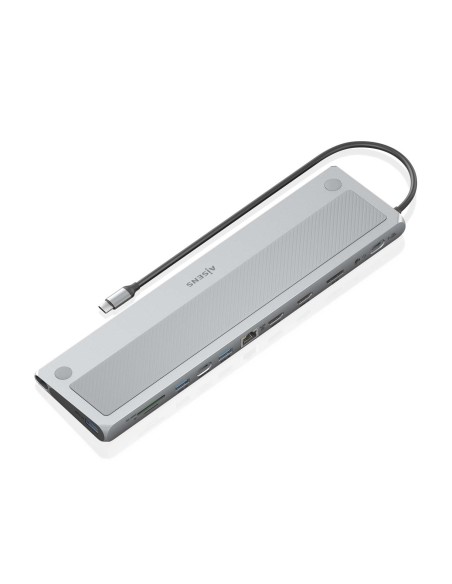 DOCK USBC A 2HDMI DP RJ45 3USBA 2USBC PD TF SD 1AUDIO GRIS AISENS ASUC-12P020-GR