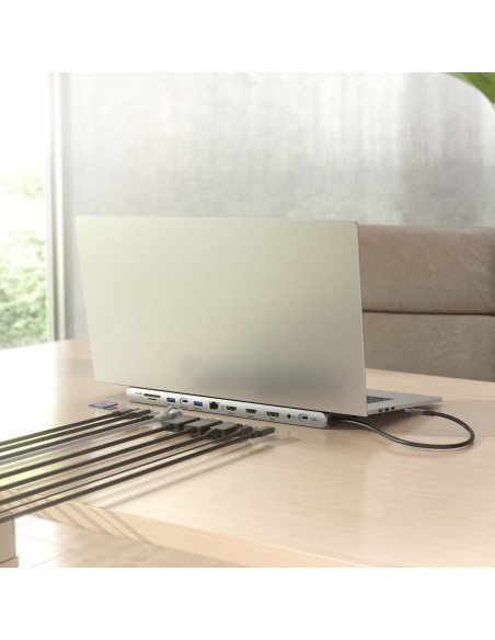 DOCK USBC A 2HDMI DP RJ45 3USBA 2USBC PD TF SD 1AUDIO GRIS AISENS ASUC-12P020-GR