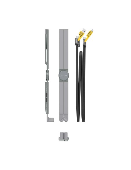 SOPORTE SOBREMESA AJUS PORTATIL CON USB-C DOCK 4 EN 1 GRIS AISENS ASUC-4P021-GR