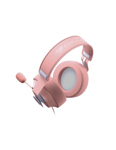 AURICULAR COUGAR PHONTUM S PINK STEREO GRAPHENE MIC 9.7M FABRIC SMALL EAR PADS