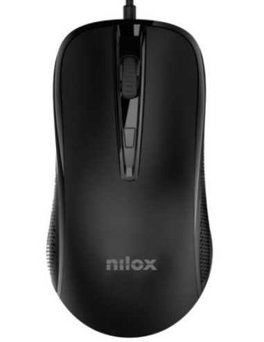 RATÓN USB CON CABLE, NEGRO - NILOX