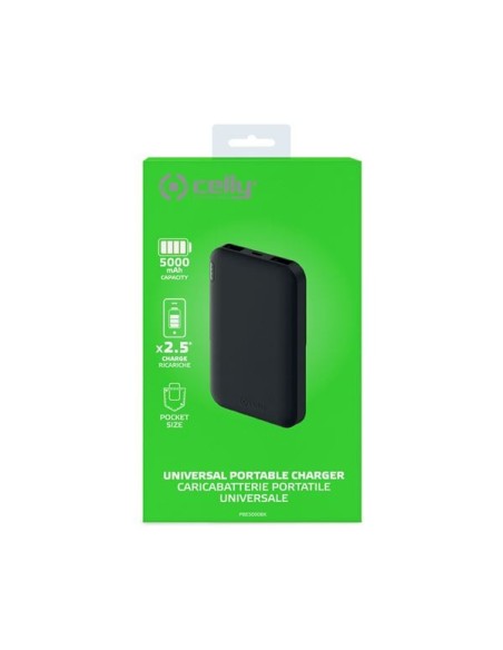 POWERBANK 5000 MAH 2USB 2 1A NEGRA