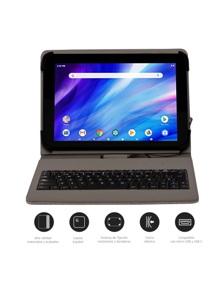 Nilox FUNDA TECLADO USB 10.1" MARRÓN