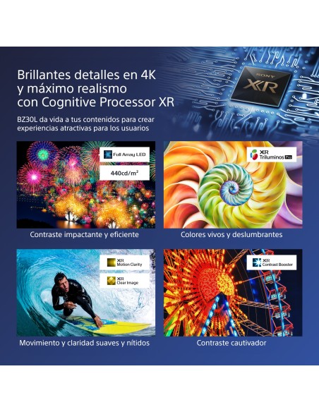 MONITOR PROFESIONAL SONY BRAVIA 98" FULL ARRAY LED RESOL.  4K   HDR   BRILLO 440   OPERACIÓN 24 7   HORIZ. APAISADO   CONTROL IP
