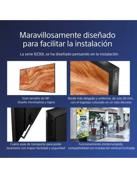 MONITOR PROFESIONAL SONY BRAVIA 98" FULL ARRAY LED RESOL.  4K   HDR   BRILLO 440   OPERACIÓN 24 7   HORIZ. APAISADO   CONTROL IP