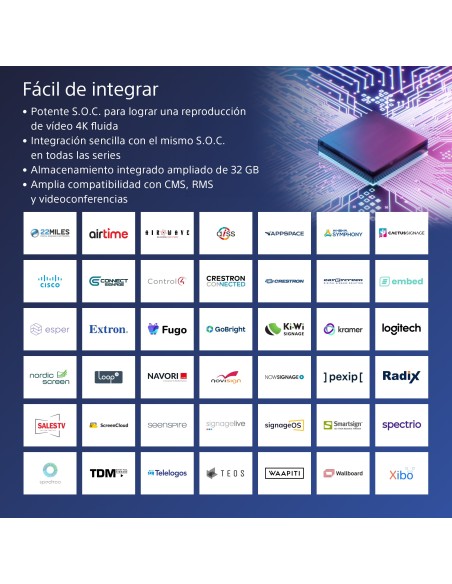 MONITOR PROFESIONAL SONY BRAVIA 98" FULL ARRAY LED RESOL.  4K   HDR   BRILLO 440   OPERACIÓN 24 7   HORIZ. APAISADO   CONTROL IP