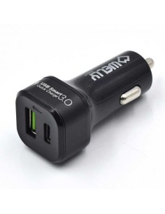 Cargador de coche welly enjoy usb tipo-c con carga rapida 3.0 negro WY11000