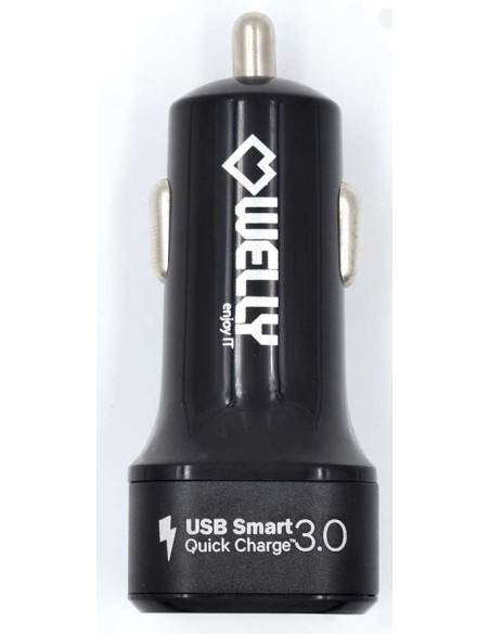 Cargador de coche welly enjoy usb tipo-c con carga rapida 3.0 negro WY11000