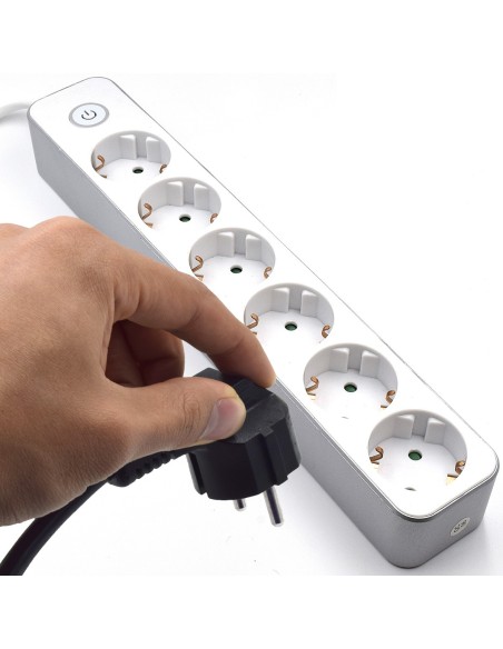 Welly Regleta 6 salidas schuko 16a con interruptor