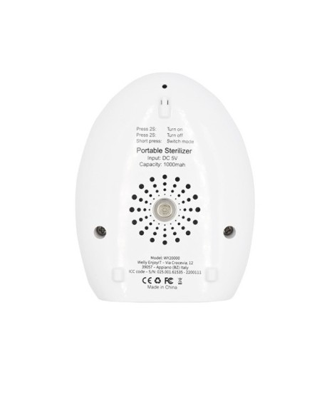 Esterilizador de ozono welly enojy multifuncional portatil con luz nocturna 1000mah blanco WY20000