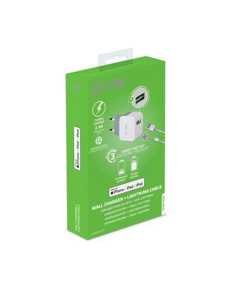 Celly TCUSBLIGHT Cargador pared usb 2.0 universal blanco