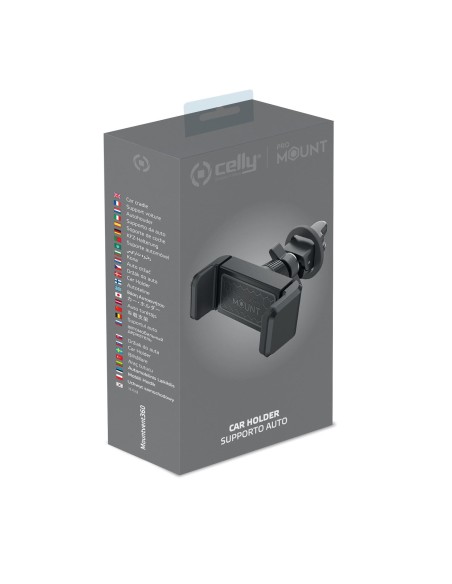 Celly MOUNTVENT360BK soporte Soporte activo para teléfono móvil Teléfono móvil smartphone Negro