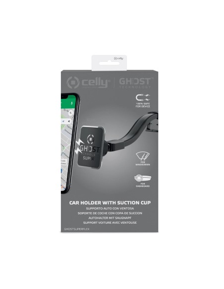 Celly GHOSTSUPERFLEX soporte Soporte pasivo Teléfono móvil smartphone Negro