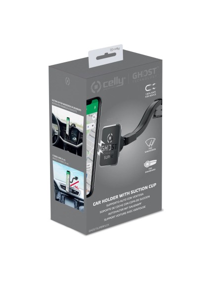 Celly GHOSTSUPERFLEX soporte Soporte pasivo Teléfono móvil smartphone Negro