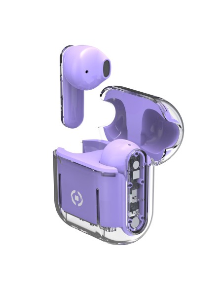 Celly SHEER Auriculares True Wireless Stereo (TWS) Dentro de oído Llamadas Música Transparente, Violeta