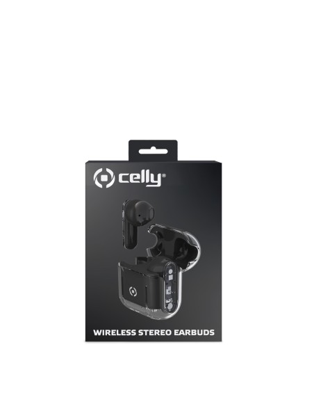 Celly SHEER Auriculares True Wireless Stereo (TWS) Dentro de oído Llamadas Música Negro, Transparente