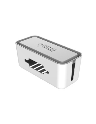 Caja de gestion de cables welly enjoy proteccion contra sobretensiones blanco gris WY13150