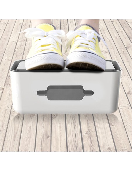 Caja de gestion de cables welly enjoy proteccion contra sobretensiones blanco gris WY13150