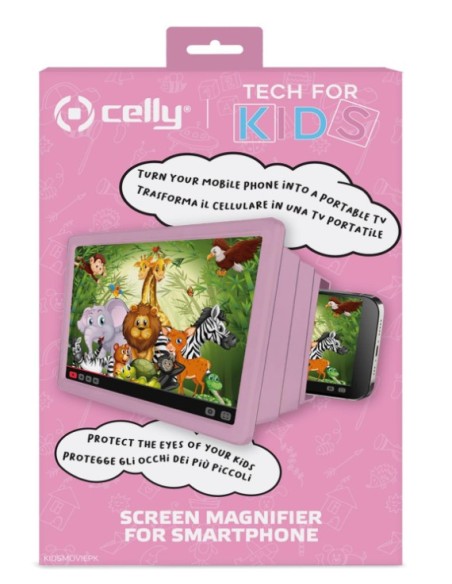 Celly amplificador de pantalla para niños Rosa