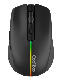 RATON COOLBOX INALAMBRICO GAMING W01 BLACK RECARGABLE RGB TIPO-C USB NEGRO