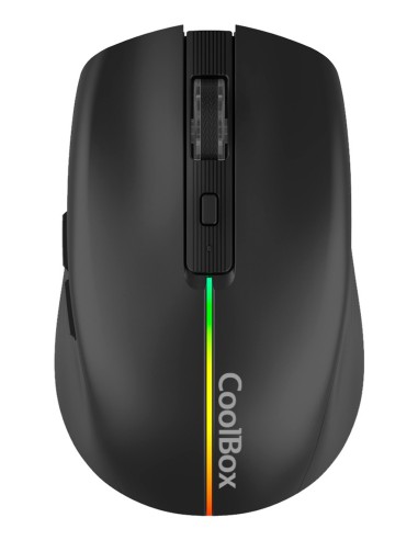 RATON COOLBOX INALAMBRICO GAMING W01 BLACK RECARGABLE RGB TIPO-C USB NEGRO