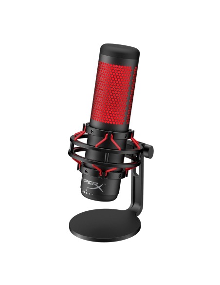 HyperX QuadCast Negro, Rojo Micrófono de superficie para mesa