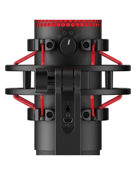 HyperX QuadCast Negro, Rojo Micrófono de superficie para mesa