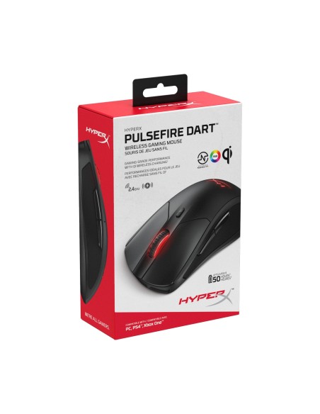 HyperX Pulsefire Dart ratón mano derecha RF inalámbrico Óptico 16000 DPI