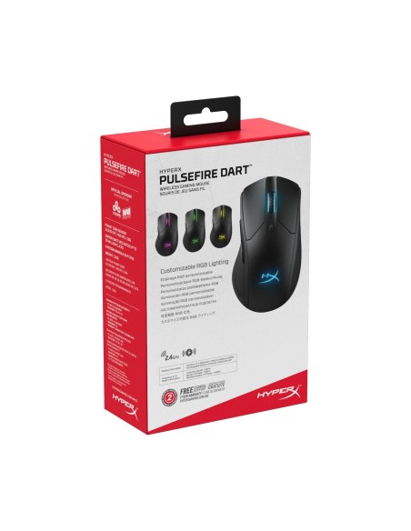 HyperX Pulsefire Dart ratón mano derecha RF inalámbrico Óptico 16000 DPI
