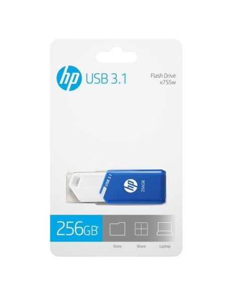 PNY HPFD755W-256 unidad flash USB 256 GB USB tipo A 3.2 Gen 1 (3.1 Gen 1) Azul, Blanco
