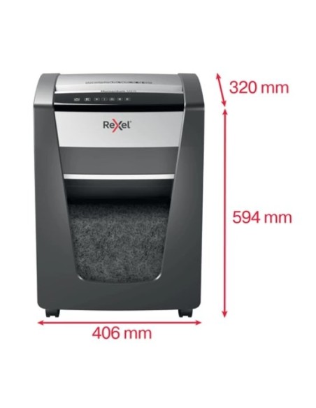 Rexel M515 triturador de papel Microcorte 60 dB 23 cm Negro, Plata