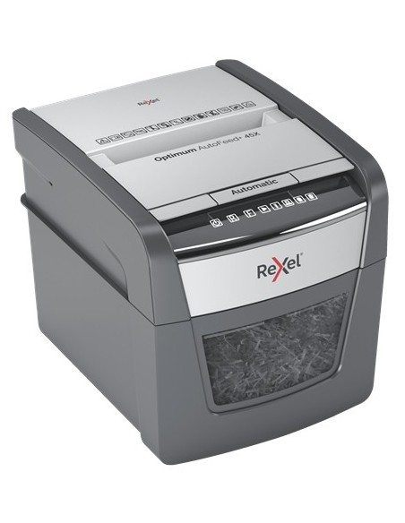 Rexel AutoFeed 45X triturador de papel Corte cruzado 55 dB Negro, Plata