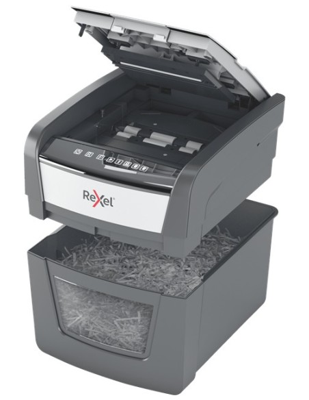 Rexel AutoFeed 45X triturador de papel Corte cruzado 55 dB Negro, Plata