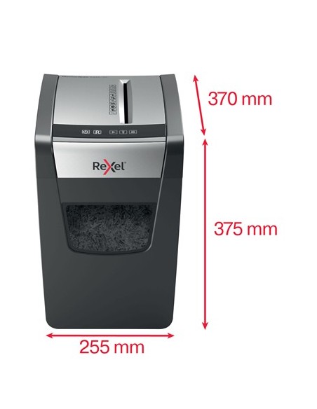 Rexel Momentum X410-SL triturador de papel Corte cruzado Negro, Gris