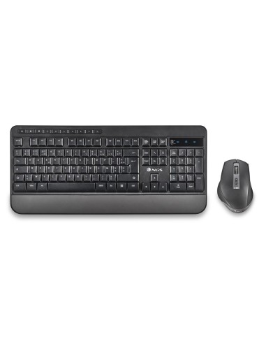 NGS SPELL KIT teclado Ratón incluido USB + Bluetooth AZERTY Francés Negro