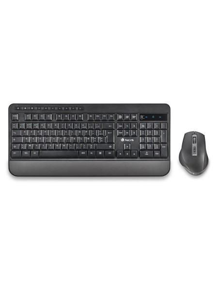 NGS SPELL KIT teclado Ratón incluido USB + Bluetooth AZERTY Francés Negro