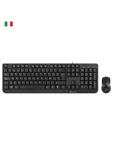 NGS Cocoa Kit, QWERTY, IT teclado Ratón incluido USB Italiano Negro