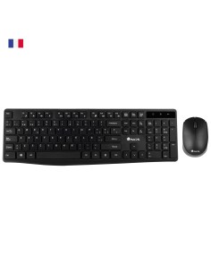 NGS Allure Kit, AZERTY, FR teclado Ratón incluido RF inalámbrico Francés Negro
