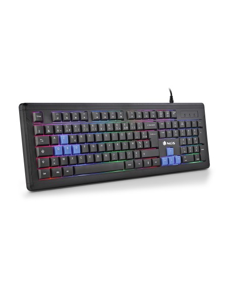NGS GKX-305, AZERTY, FR teclado USB Francés Negro