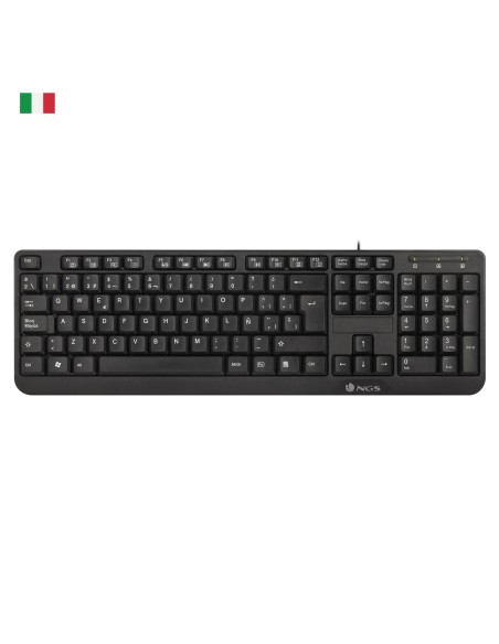 NGS FunkyV3, QWERTY, IT teclado USB Italiano Negro