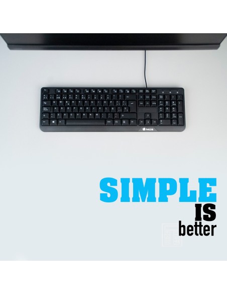 NGS FunkyV3, QWERTY, PT teclado USB Portugués Negro