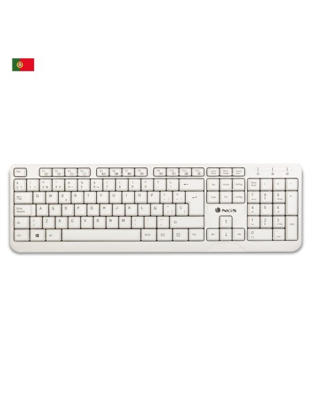 NGS Spike, QWERTY, PT teclado USB Portugués Blanco