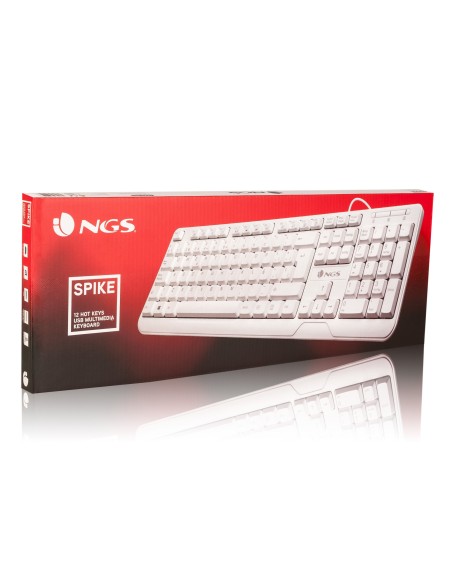 NGS Spike, QWERTY, PT teclado USB Portugués Blanco