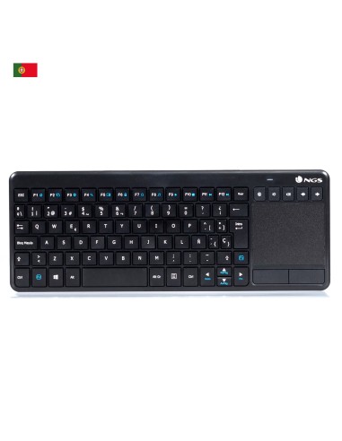 NGS TV Warrior, QWERTY, PT teclado RF inalámbrico Portugués Negro