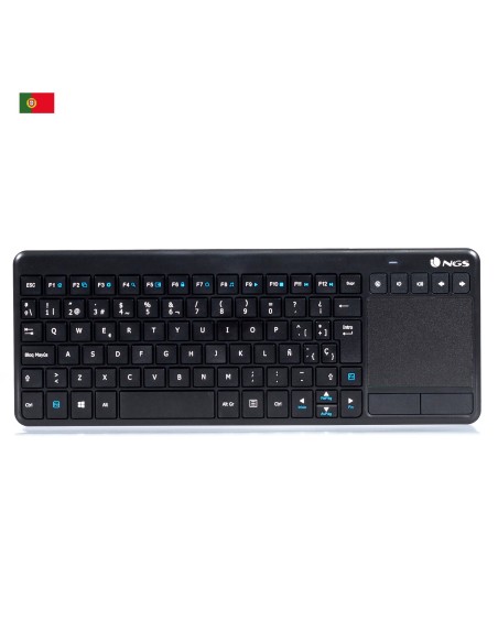 NGS TV Warrior, QWERTY, PT teclado RF inalámbrico Portugués Negro